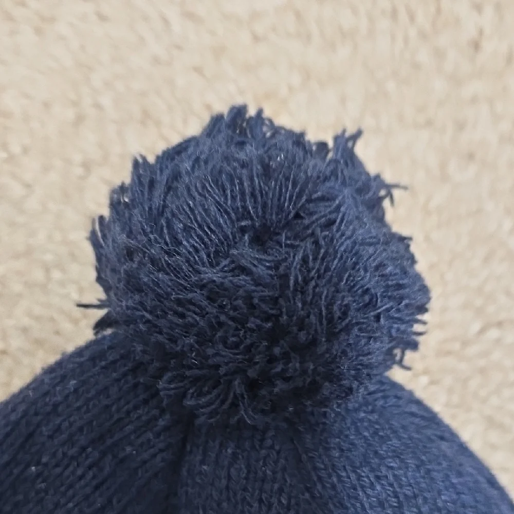 Cozy Winter Hat - Navy and White